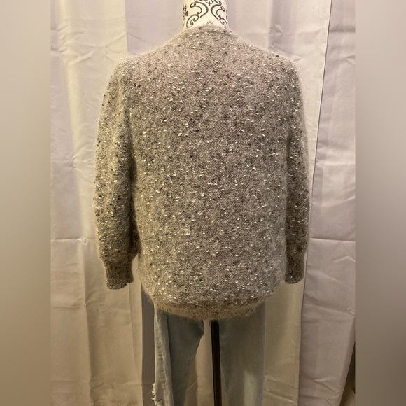 Vintage SWEATER Wool ~ Buttoned (M) Cardigan ~ multi/media/lapis lazuli/fur - Picture 16 of 16